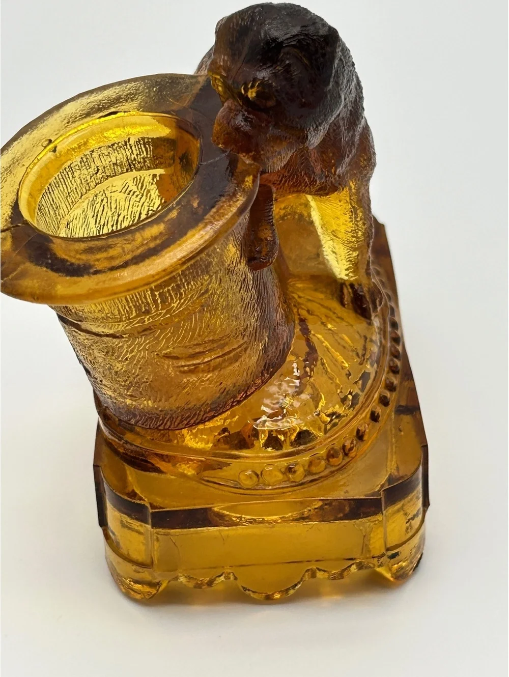 EAPG Belmont Glassworks Dog and Hat Toothpicks Holder- late 19th centurey
